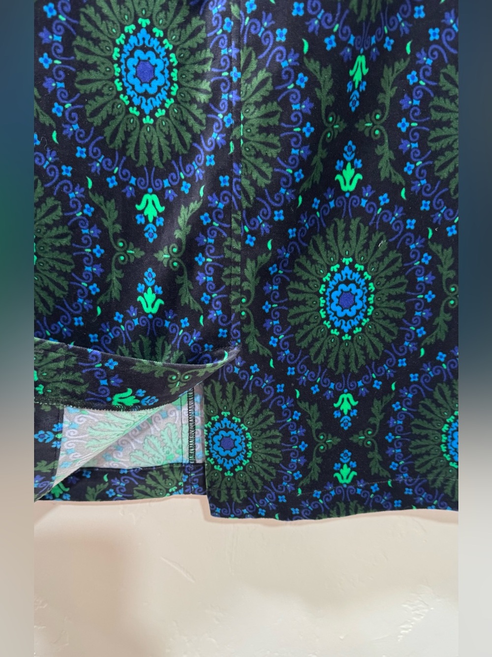 NWT Boden Margot Velvet Midi Skirt Women's 4 R Blue Green Black - Picture 9 of 13